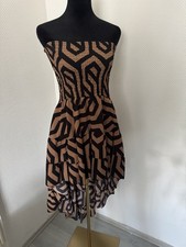 Kleid Mini Midi Vokuhila Bandeau Trägerlos Stretch Schulterfrei XS S M NEU