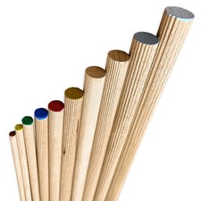 Rundstab Buche geriffelt 1m lang Holzstange Holzstab Rundholz Durchmesser 5-20mm