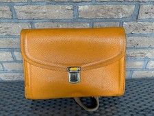 Vintage Schultornister Schultasche - orange 70 / 80er Jahre Leder