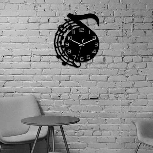 Musiknoten wanduhr mit - musiknoten-wanduhr,