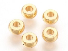 Edelstahl Perlen Ø 4/6mm 18k vergoldet Rondell Edelstahlperlen Spacer auffädeln