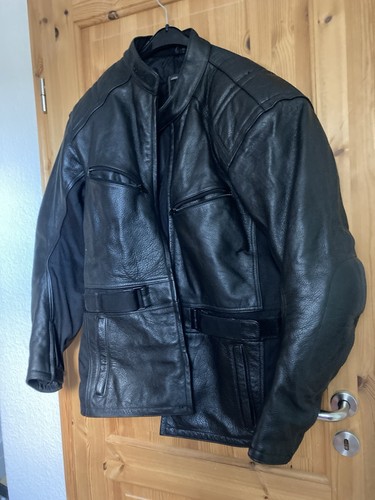 Motorradjacke schwarz leder - schwarz,