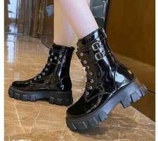 Damen Mädchen Stiefel Herbst Winter Schuhe Blockabsatz Frauen Stiefeletten 35-39