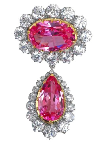 Rubin diamant brosche - diamant, 925