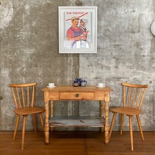 Küchentisch | Esstisch | Arbeitstisch mit Schublade | Weichholz | 1900-1920