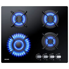WEHIMO 4Flammen Gaskochfeld 60cm Glaskeramik Gasherd Einbauherd Erdgas Propangas