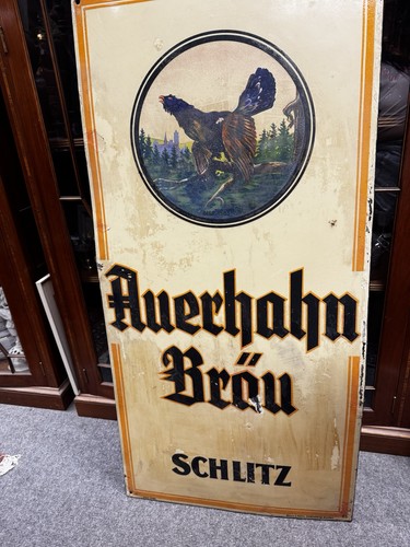 Emailleschild auerhahn bräu - auerhahn,