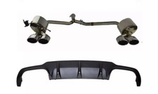 Edelstahl Sportauspuff + Heckdiffusor für Mercedes W204 Facelift AMG-Line 2011-