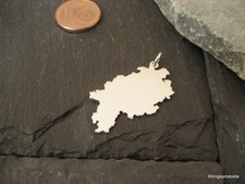 HESSEN Landkarte Anhänger in 925er Silber, HE, Deutschland