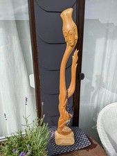 Große Holzfigur Asien Bali Indonesien Langhalsfrau Tempeltänzerin 80 cm