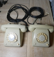 2 X Vintage Siemens Telefone,  Wählscheibe ,beige 