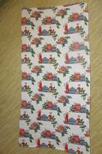 Alter Stoff DDR Malimo Gardinenstoff Handtuchstoff  Blumen Vintage 150 cm x 70 c