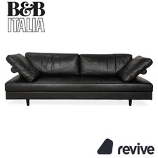 B&B Italia Leder Dreisitzer Schwarz Sofa Couch