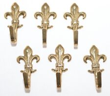 6 Zierhaken - Kleiderhaken - Messing massiv - Lilie - Vintage