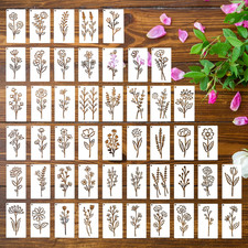 50 Stück Blumen Schablonen Set Wiederverwendbare Zeichenschablone Kleine Malen