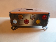 stövchen ddr glasperlen teewärmer  metall und glas  farbig 