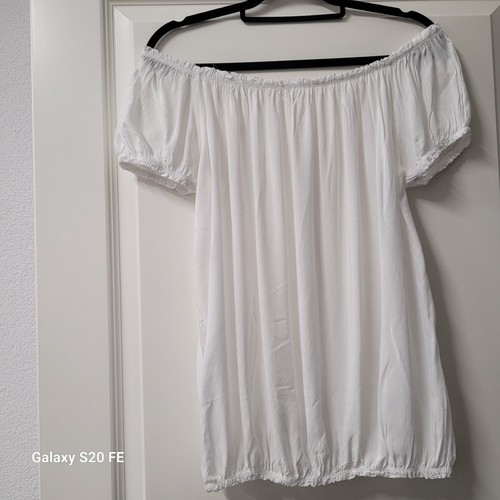 Weiße leichte carmenbluse mit - weiße,