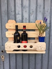 WEINREGAL EURO-PALETTE Natur Holz Rustikal Massiv Wandregal EU Palettenmöbel NEU