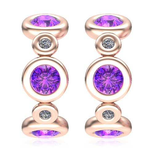 Xen steckcreolen mit - steckcreolen, amethyst