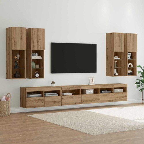 Wohnwand mit led - tv, anbauwand