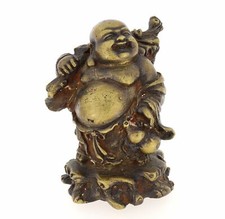Dicker China Buddha HoyToy Guss braun patiniert Thailand Höhe 110 mm XIII-15