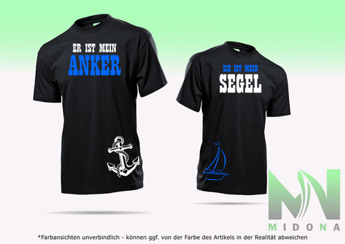 Fun shirt segel anker - shirt, pärchen