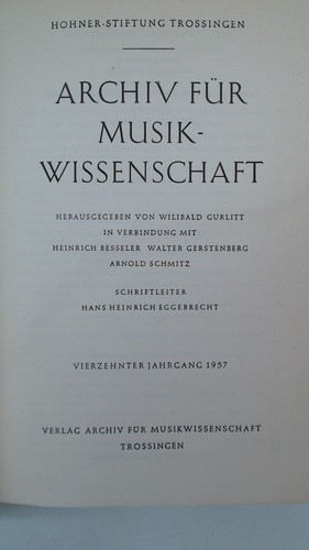 Archiv für musikwissenschaft - für,