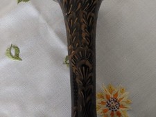 Messingvase schwarz Vintage 32 cm