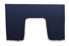 1x Blau W / Weiß Quasten Bett