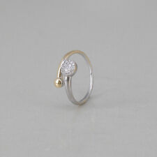 Ring in 750/18k Gelbgold Weissgold Brillanten ca.0,12 ct W/si, Gr. 53