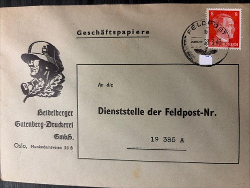 Feldpost brief oslo 1943 - oslo,