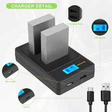 2Pcs BLN-1 Akku+Dual