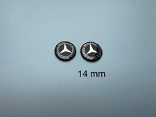 2x Mercedes Schlüssel Sticker Aufkleber Emblem Logo - 14 mm - Aluminium