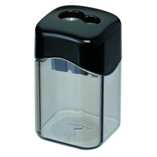 Spitzdose doppelt, schwarz für Blei- und Buntstifte: 7,8 mm und 11 mm