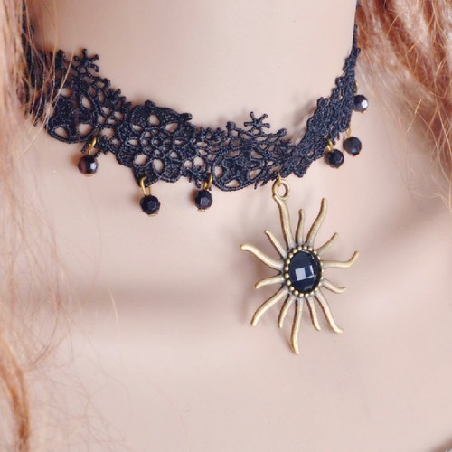 Choker sonne schwarz kropfband - sonne,