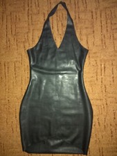 Latexkleid Rubber Minikleid Neckholder schwarz Latex Gr. M ohne Reißverschluss