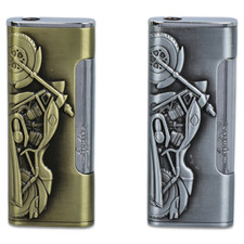 Gasfeuerzeug Motorrad Gentelo, 2 Farben Piezo Metall edel Gas Jet