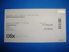 2021 Ticket SV Hagen Hohenlimburg BVB Dortmund Eintrittskarte Freundschaftsspiel
