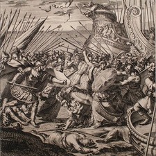 Jean Lepautre Schlacht Kampf Historische Darstellung Original Kupferstich 17 Jh