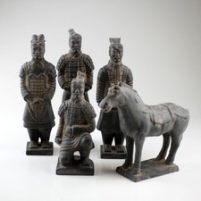 Terrakottakrieger 5er Set Xian Terrakottaarmee Terrakottafiguren Höhe max. 22 cm