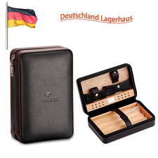 Tragbarer Leder Reise Zigarrenetui Zigarre Humidor tragbare Zedernholz Gefüttert