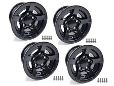 4 x Kenda Alufelge 6.00 J x 10 Zoll 5-Loch ET -4 PKW Anhänger 6 J Mattschwarz