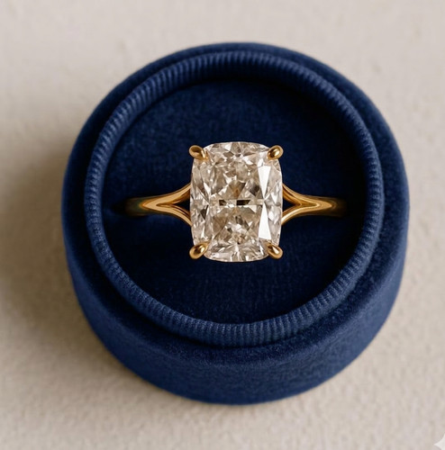 Länglicher diamantring - länglicher,
