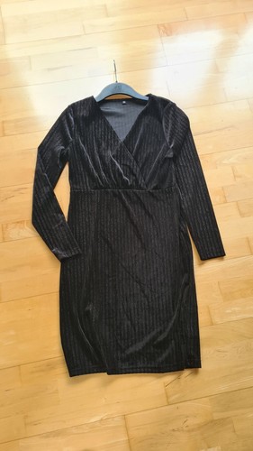 Kleid aus velours - gr.m, schwarz