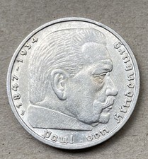 Sammlerstück Deutsches Reich 5 Reichsmark 1936 J,  Paul von Hindenburg
