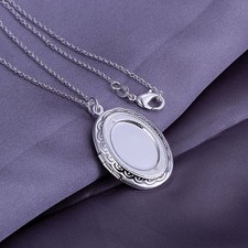 925 Silber PL.Anhänger zum öffnen Medaillon mit Kette Bild Medallion aufklappbar