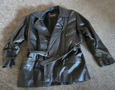 Clan Leder Jacke, schwarz