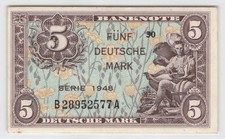 Banknote Fünf Deutsche Mark