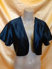 (B54) Bolero Satin einfach Gr.36 schwarz Gothic