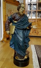 Holz Figur Heiliger Petrus geschnitzt und gefasst Originale Barock 17Jh    80 cm